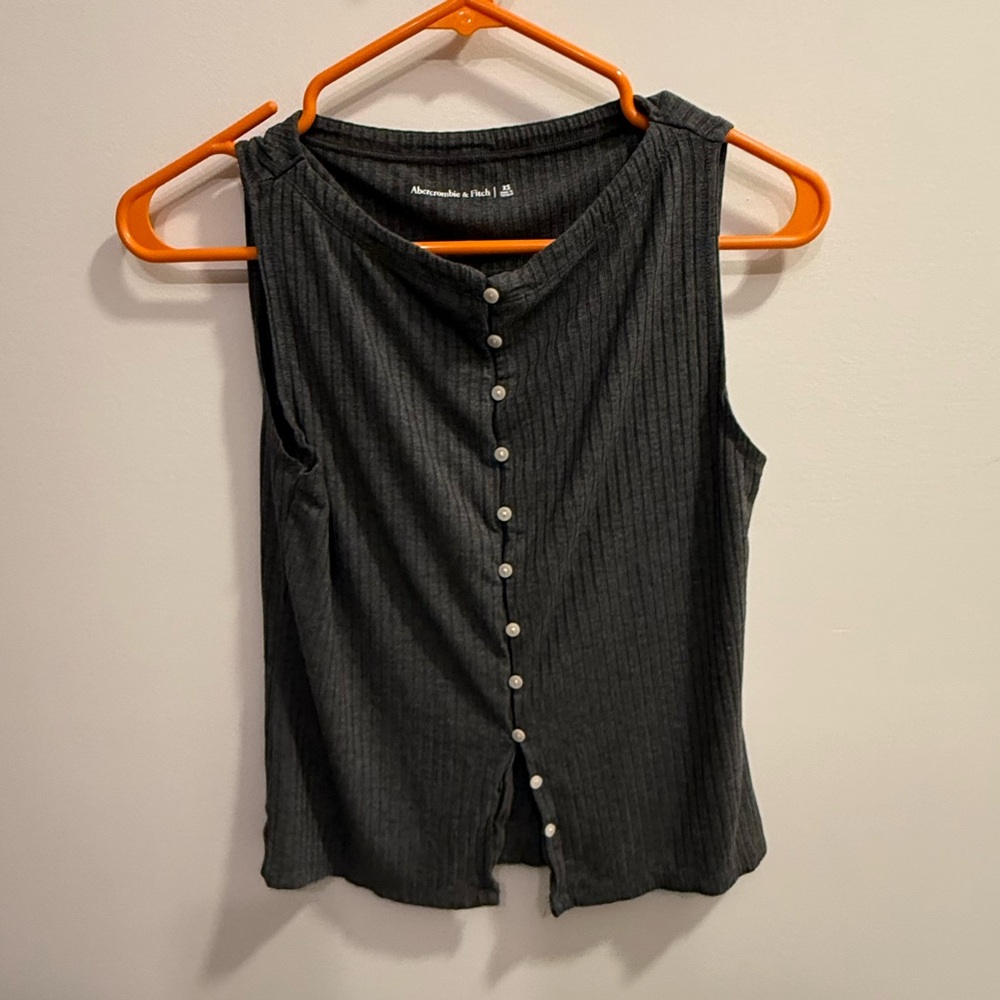Ribbed Button Down Tank